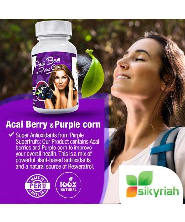 Acai with Purple Corn Capsules l 1000mg per Serving High Antioxidant Source Pills l Inmune Support Superfood l (100 count) - Buy Online on GoSupps.com