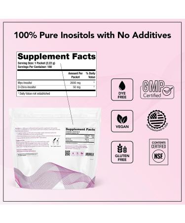 Ovasitol Inositol Powder Packets - 90 Day Supply | 4000mg Myo Inositol & 100mg D-Chiro Inositol Daily | NSF Certified | Made in USA - Buy Online on GoSupps.com