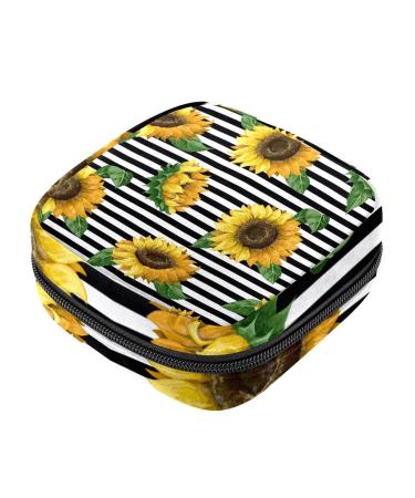 Women bands storage bag menstrual cup pocket girl travel big capacity make-up women bandage organizer sunflowers on tape