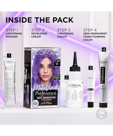 L'Oreal Paris Preference Meta Vivids Lilac 9.120 Hair Colour Kit - Semi-Permanent 2-in-1 Bleach & Colour - 1 Count - Buy Online on GoSupps.com