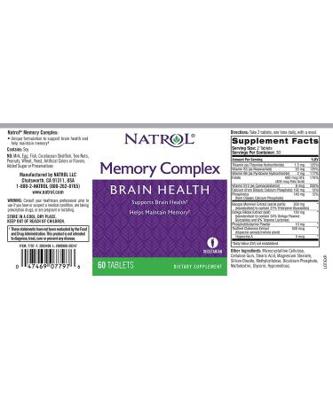 Buy Natrol Memory Complex 60 Tablets - Enhance Focus & Cognitive Support - Buy Online on GoSupps.com
