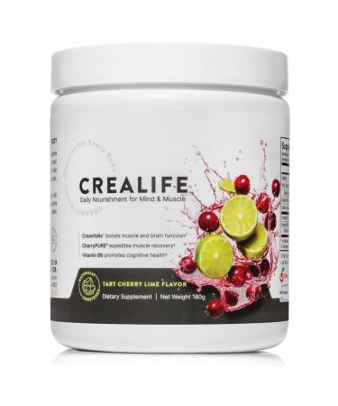 German Micronized Creatine + USA Tart Cherry + Vitamin B6 - Pre and Post Workout Supplement for Women & Men Tart Cherry Lime Flavor Caffeine-Free Nourishment for Body and Brain