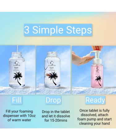 CLEANOUN Foaming Hand Soap Tablet Refills - 10 Pack | 100 fl oz | Vanilla Coconut Island | Eco-Friendly & Moisturizing - Buy Online on GoSupps.com