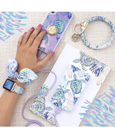 Lilly Pulitzer Purple/Blue Hair Tie Scrunchie with Bow Detail - Shell of a Party - Buy Online on GoSupps.com