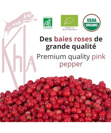 Khla - Baies Roses de Madagascar 60 g - Certifi es Bio - Baies Enti res - Qualit Premium - Poivre Rose Bourbon Madagascar - Saveur Douce et Fruit e - pice Direct Producteur - Origine Madagascar - Buy Online on GoSupps.com