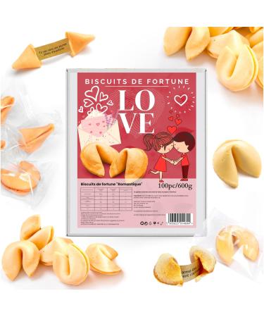 D&D Fun Cookies fortune cookies compliments of white 100 cookies box 600 g COMPLIMENTS, ROMANTICS, vegan thanksgiving, small gifts for family, friends and colleagues