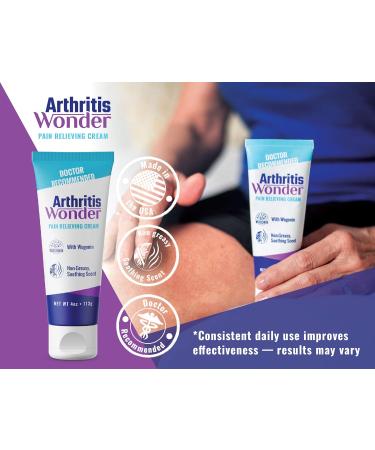 Arthritis Wonder Pain Relief Cream 4 oz Arthritis Pain Relief Cream for Hand Knee Foot and Wrist Joints Fast-Acting Deep Penetrating Non-Greasy Formula with Natural Wogonin - 2 Pack - Buy Online on GoSupps.com