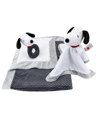 Animal Adventure | Peanuts | Snoopy 3-Piece Baby Bundle | Rattle  Lovie with Pacifier Clip Attachment and 30x 40 Blanket
