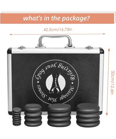 20-Piece Hot Rocks Massage Kit with Portable Warmer - Basalt Stones for Spa Therapy Massage - Buy Online on GoSupps.com