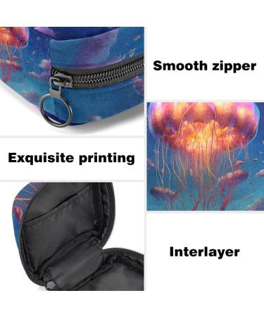 Jellyfish Sanitary Napkin Storage Bag Menstrual Pad Bag Portable Nylon Oxford Cloth Menstrual Cup Pouch with Zipper for Teen Girls Women Ladies Multicoloured 10 - Buy Online on GoSupps.com