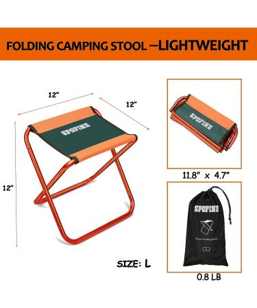 SPOFINE Folding Camping Stool - Portable Chair for Adults & Children - X-Large Orange Foldable Stool for Fishing, Hunting, Travel, Backpacking, Hiking - Buy Online on GoSupps.com