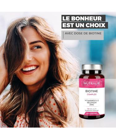 Biotin Hair Growth 10 000 g - Very Fast - Winner 2022 Zinc + Selenium Vit D E - Skin Nails - Women Men - Vitamin B8 Food Supplement - 120 Capsules Nutralie - Buy Online on GoSupps.com