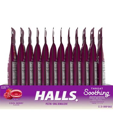 Halls Breezers Cool Berry Throat Drops - 300 Drops, 25 Count x 12 Packs - Buy Online on GoSupps.com