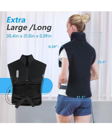 Comfier Large Heating Pad for Neck and Shoulder - Father's Day Gifts - Back Pain Relief - 6 Heating Levels - Full Body Heating Pad - 10 Timing Settings - Black - Buy Online on GoSupps.com