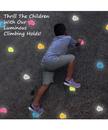 Meliorinno Glow-in-Dark Kids Rock Climbing Holds - 15 Luminous Colorful Holds for Indoor/Outdoor Playset - Easy DIY Installation Guide Included - Buy Online on GoSupps.com