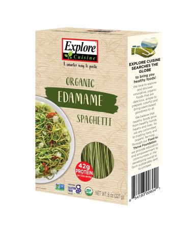 Explore Cuisine Organic Edamame Spaghetti - 8 oz - Easy-to-Make Pasta - High in Plant-Based Protein - Non-GMO, Gluten Free, Vegan, Kosher - 4 Servings 8 Ounce (Pack of 1)