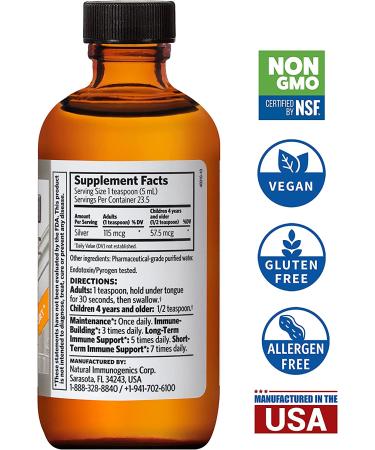 Argentyn 23 Professional Formula Bio-Active Silver Hydrosol 4 oz. Twist Top Bottle - Immune Support & Colloidal Minerals - Buy Online on GoSupps.com