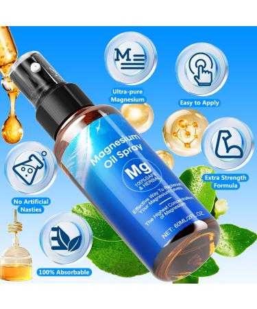 Pure Magnesium Oil Spray Extra Strength Magnesium Oil Skin & Body 60Ml Magnesium Chloride Oil Spray 100% Pure Magnesium Oil Spray for Feet Sleep Relax Anxiety A8 60 ml (Pack of 1) - Buy Online on GoSupps.com