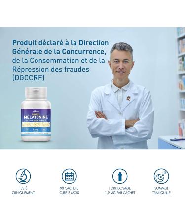 Melatonin 1.9 mg Strong Easy to Swallow Melatonin Highly Bioavailable for Adult Sleep with Adenosine Glycine - Sleep Stamp - Melatonin 90 Gluten/Lactose Free Tablets - Buy Online on GoSupps.com
