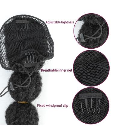 Miyamarch 18 Drawstring Ponytail for Black Women - Bubble Lantern Braid Protective Style Hair Extension - Afro Puff Curly Braided Clip-On Ponytail (18 Inch 1B) - Buy Online on GoSupps.com