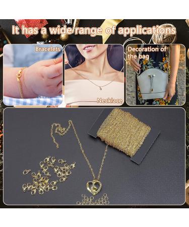 40FT Gold Twisted Curb Chain with Lobster Clasps - Jewelry Making Supplies - Buy Online on GoSupps.com