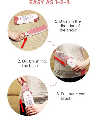 Fur Magic Pet Hair Remover Lint Brush - Self-Cleaning Base - Double-Sided Brush for Dog and Cat - Pink Limited Edition - Buy Online on GoSupps.com