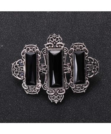 Minkissy Retro Hair Clip Metal Rhinestone Hairpin Celtic Hair Clips Viking Hair Accessories for Women Girls (Silver and Black) - Buy Online on GoSupps.com
