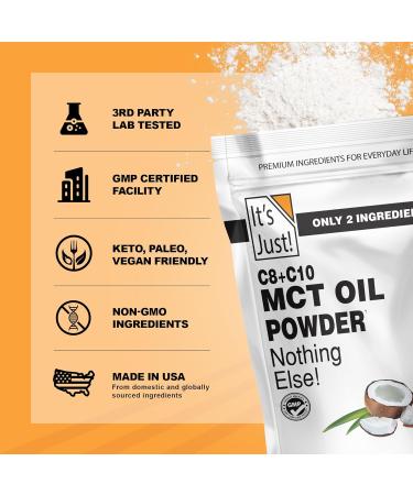 It's Just - MCT Oil Powder w/Prebiotic Fiber (1.5lbs) 70% C8 + 30% C10 Fast Fuel for Body & Brain Health Keto Coffee Creamer Non-GMO Heavy Metal Tested - Buy Online on GoSupps.com