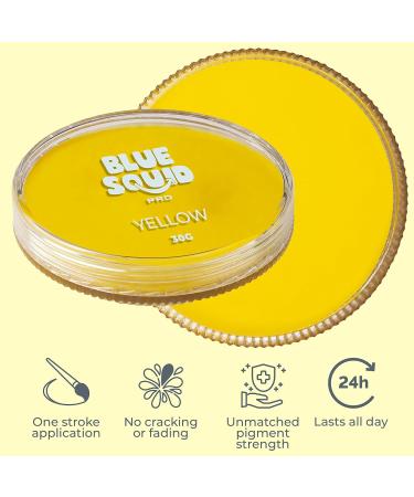 Blue Squid PRO Face Paint - Classic Yellow 30gm - Professional Water Activated Face & Body Paint for Halloween & SFX - Buy Online on GoSupps.com