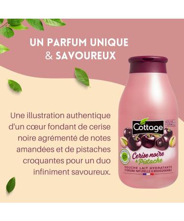 Cottage Gel Douche Lait Hydratant Cerise Noire et Pistache - 97% d'Ingr dients d'Origine Naturelle -250ml 250 ml (Lot de 1) - Buy Online on GoSupps.com