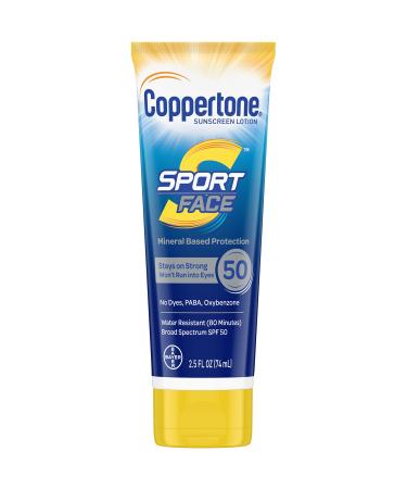 Coppertone Sport Face Sunscreen Lotion SPF 50 2.5 fl oz (74 ml)