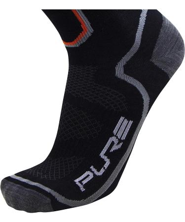 Pure Athlete Ultra Light Ski Socks - Premium Merino Wool - Black Small - 1 Pair - Buy Online on GoSupps.com
