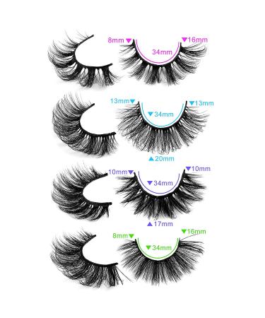 20 Pairs Natural Fluffy Cat Eye False Eyelashes - 4 Styles Wispy 5D Faux Mink Multipack - Buy Online on GoSupps.com