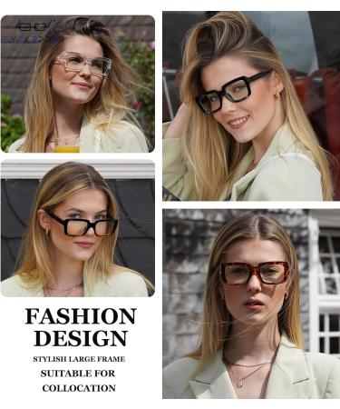 Eyekepper 4 Pack Reading Glasses - Blue Light Blocking Oversized Square Computer Readers +2.50 | Stylish & Comfortable Vision Solutions - Buy Online on GoSupps.com