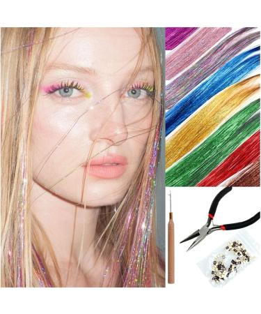 Feather Hair Extension Synthetic long Hair Tinsel 20 Strands Fairy Hair Hair Extensions 22 inch 16 Colors crochet hair extension set (Color : 7 Size : 22inch-55cm) 22inch-55cm 7 - Buy Online on GoSupps.com