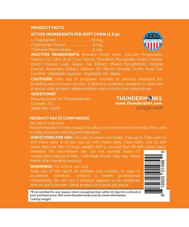 ThunderWunders Cat Calming Chews | Vet Recommended for Anxiety Relief | 100 Count - Buy Online on GoSupps.com
