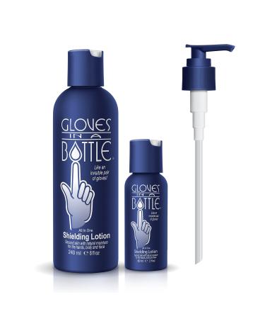 Gloves in A Bottle Shielding lotion - ideal for dry itchy skin fat -free and perfume -free (57 g and 227 g pack with pump closure) 2oz and 8oz pack with pump top