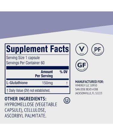 Vimergy Glutathione Supports Liver Detox* Superfood for Cellular Health & Antioxidant Support* Kosher Vegan & Gluten-Free 60 Capsules - Buy Online on GoSupps.com