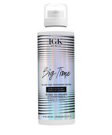 IGK BIG TIME Volume & Thickening Hair Mousse, 6.2 Fl Oz., Packaging May Vary