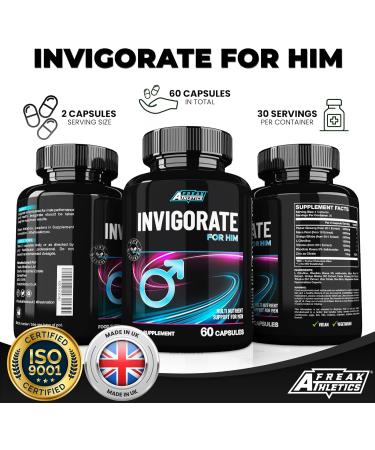 Freak Athletics Invigorate for Him Natural Libido Booster for Men - 60 Capsules - Buy Online on GoSupps.com