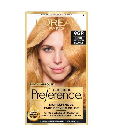 L'Oreal Paris Superior Preference Fade-Defying + Shine Permanent Hair Color  9GR Light Golden Reddish Blonde  Pack of 1  Hair Dye 9GR Light Golden Reddish Blonde 1 Count (Pack of 1) - Buy Online on GoSupps.com