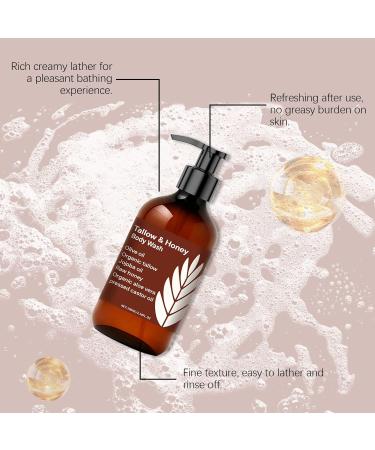  QPJUVC Sebum and Honey Shower Gel - Moisturizing shower gel with sebum and willow ox honey for rough and dry skin - Nourishing nourishing and gently cleansing with aloe vera (3) - Buy Online on GoSupps.com