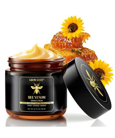 Bee Venom Cream - Natural Bee Venom Skin Treatment Cream - Firming & Wrinkle Reduction Collagen Boost & Skin Brightening Moisturizer for Face & Body All Skin Types 2.1oz