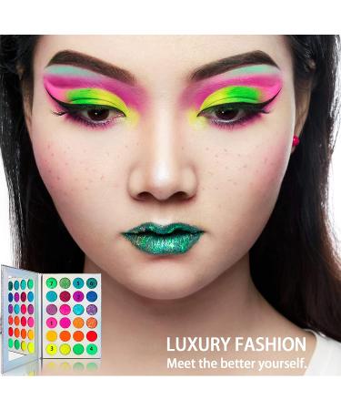 Afflano Neon Glitter Eyeshadow Palette - UV Glow, Highly Pigmented, Matte & Glitter Shades - Buy Online on GoSupps.com