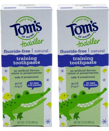 Tom's of Maine Fluoride-Free Children's Toothpaste - Mild Fruit Flavor - 1.75 oz - 2 Pack | International Shipping Available - Buy Online on GoSupps.com