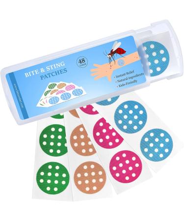 Nano shield Bug Bite Itch Relief Patches 48 Patches Kid Friendly Natural Mosquito Bite Relief Stickers for Instant Reduce Itch & Swell Camping Essential Gift for Family and Friends 48 Count (1 Pack)