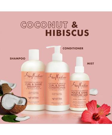 SheaMoisture Coconut & Hibiscus Curly Hair Care Set - Moisturizing Shampoo Conditioner & Curl Shine Mist | International Shipping Available - Buy Online on GoSupps.com
