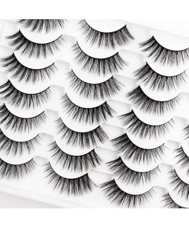 Buy 3D Cat Eye Lashes | 14 Pairs Faux Mink Eyelashes - Reusable Thin Band Perfect for a Glam Look! - Buy Online on GoSupps.com