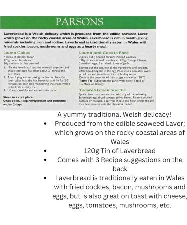 Laverbread-A Welsh Delicacy Bundle Containing Two 120g Packs of Parsons Brand Laverbread Seaweed Based Welsh Delicacy - Buy Online on GoSupps.com