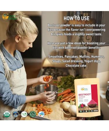 Herbs Botanica Organic Beetroot Powder | Nitric Oxide Supplement for Baking & Smoothies | Boost Stamina & Energy | Gluten & GMO Free - 5.3 oz - Buy Online on GoSupps.com